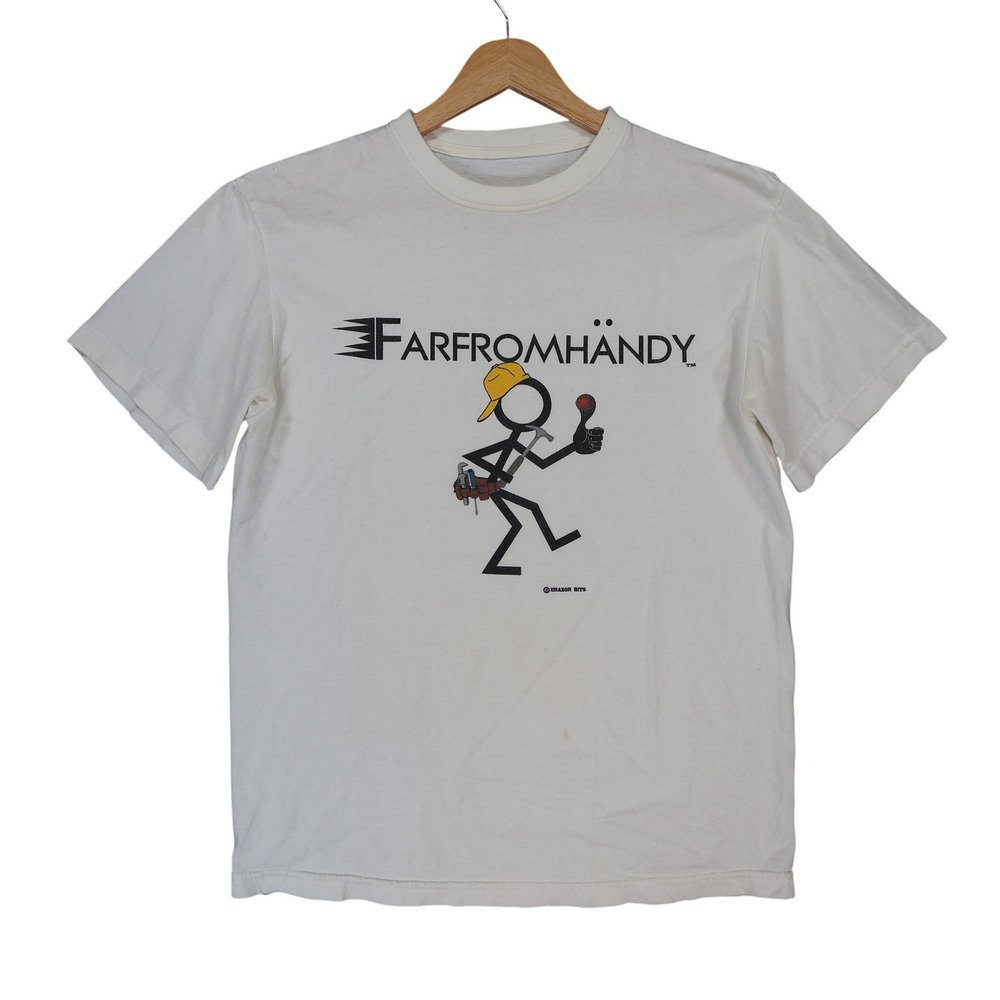 Erazor Bits T-Shirt Mens Large White Cotton Farfromhändy Graphic Funny Tee
